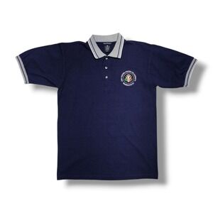 Vintage President Of The United States Washington DC Navy Polo Shirt Men's L